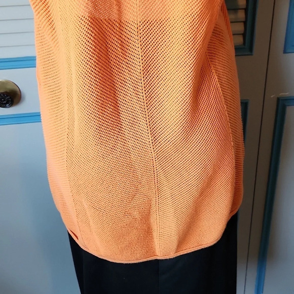 Neiman Marcus Sheer Orange Cotton Top - Picture 10 of 11